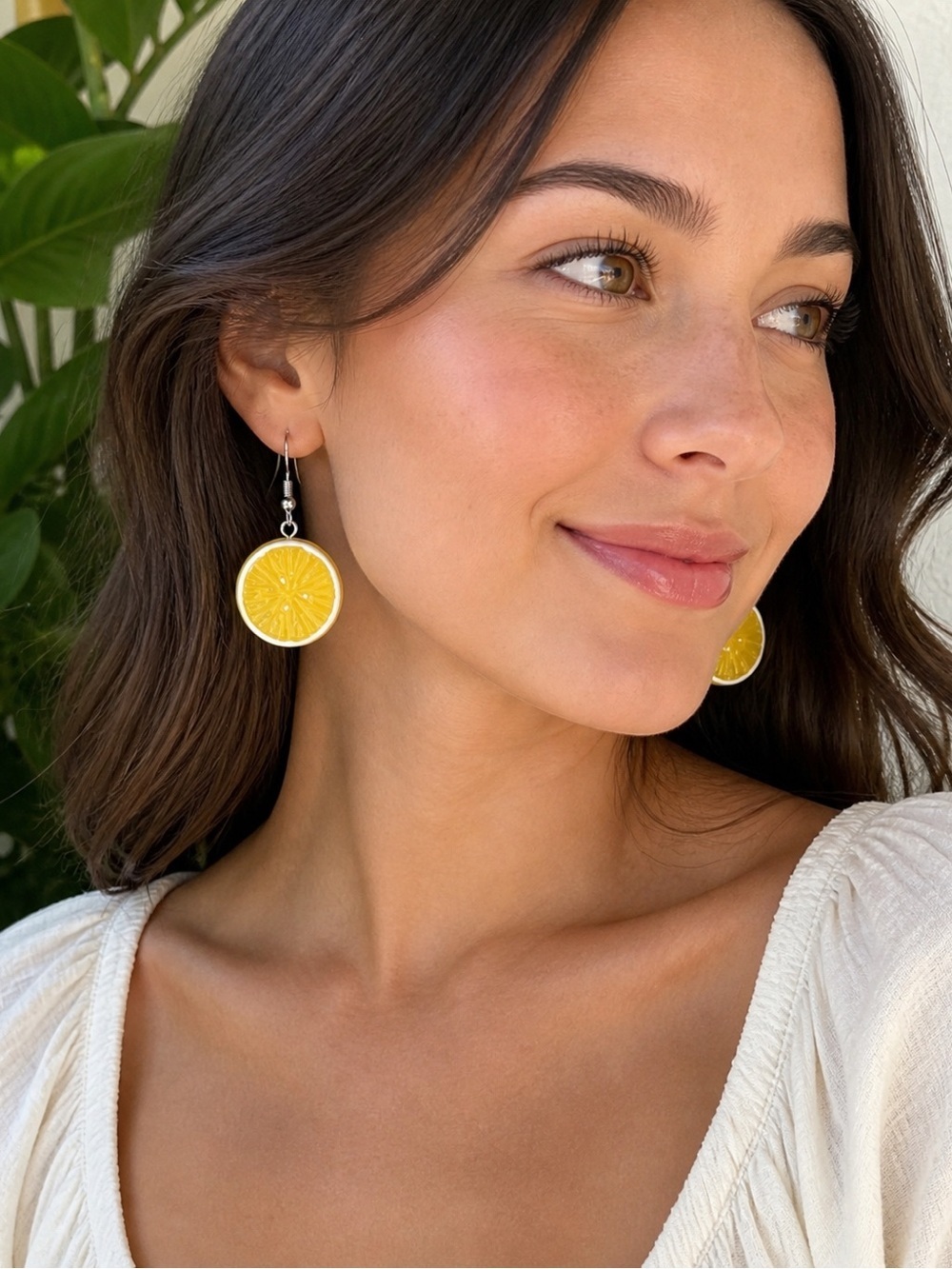 Handmade Yellow Lemon Drop Earrings